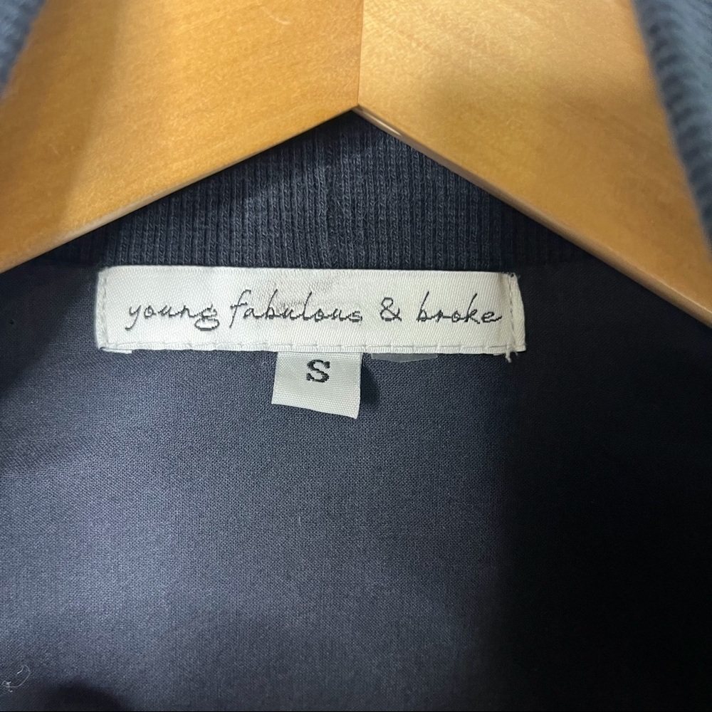 Young Fabulous and Broke Fara Cropped Convertible Jacket Blue Size Small - Picture 6 of 7